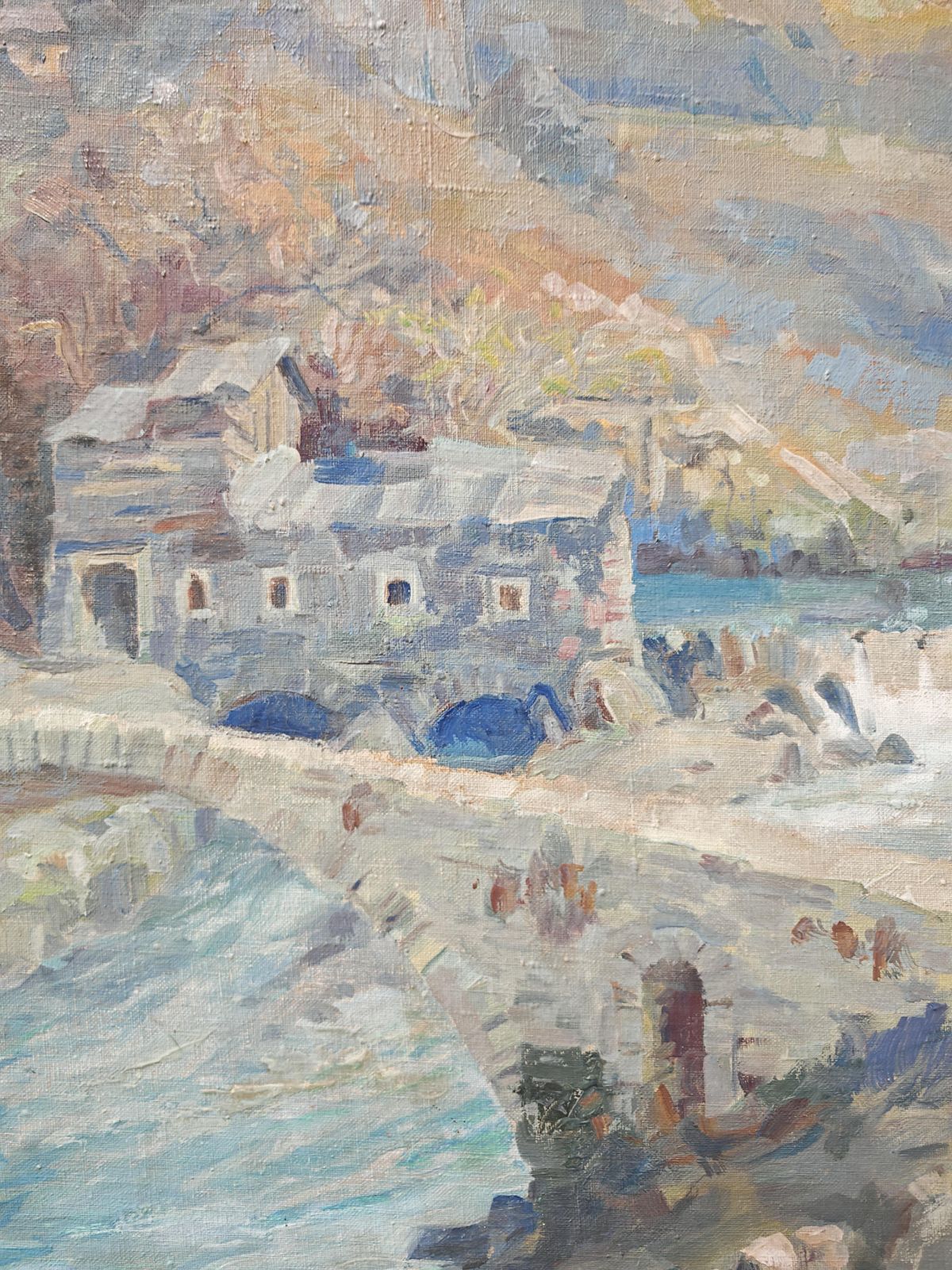 photo for sale Modernist Painting "The Mouth Of The Ribnica Into The Moraca" By Jan Krizek 1956