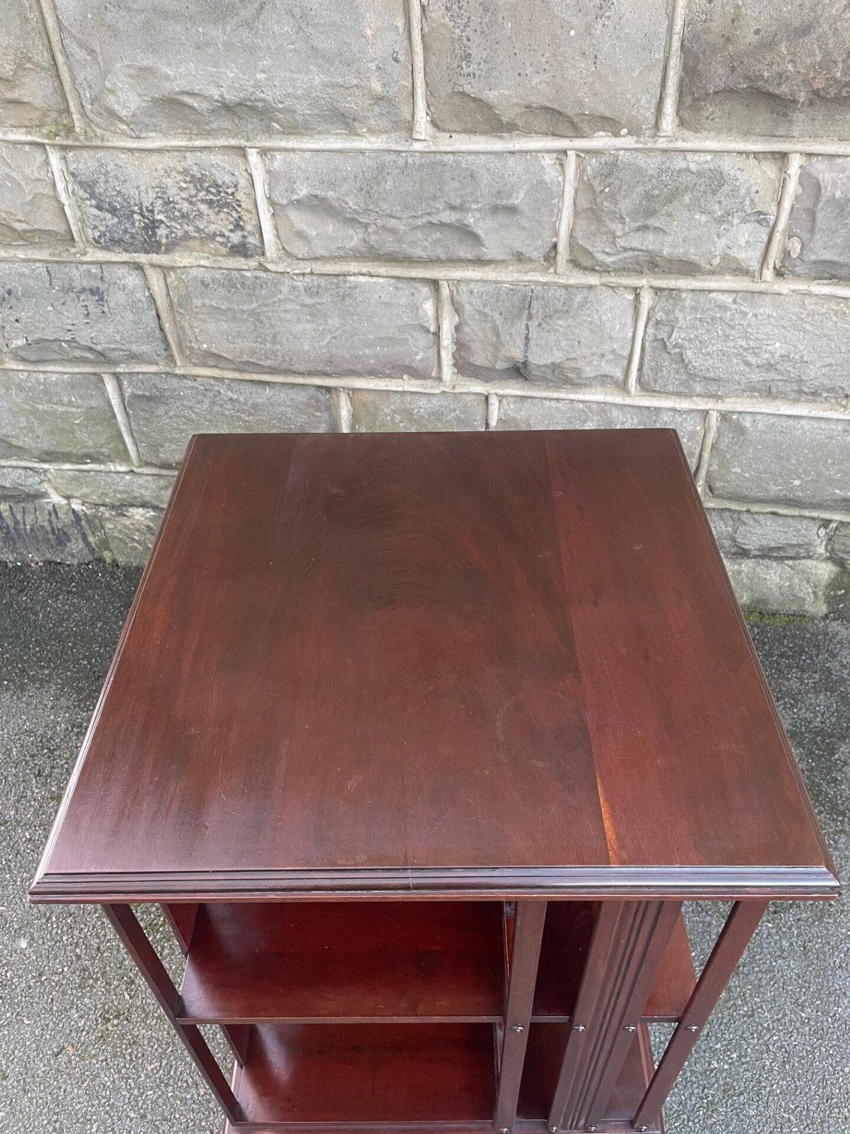 Antique Mahogany Revolving Library Bookcase photo vintage