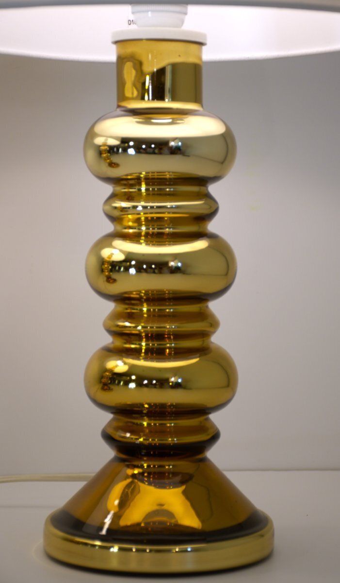 Swedish Modern Art Glass Table Lamps By Gustav Leek For Alsterfors, 1960s, Set Of 2 photo Lighting
