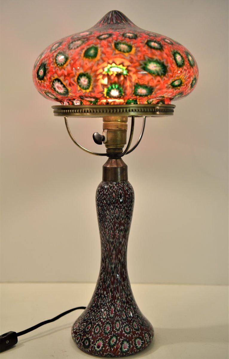 Large Vintage Millefiori Glass And Brass Table By Fratelli Toso, 1940s