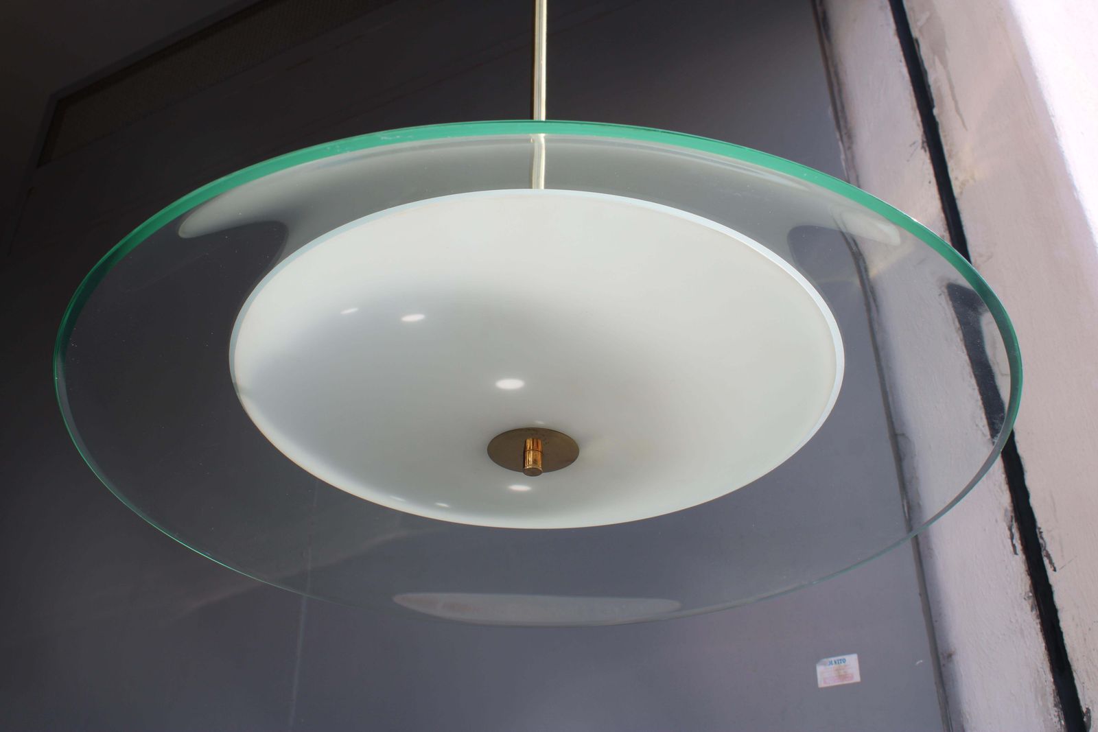 Flying Saucer Chandelier Ufo Fontana Arte Pietro Chiesa 1950 photo vintage