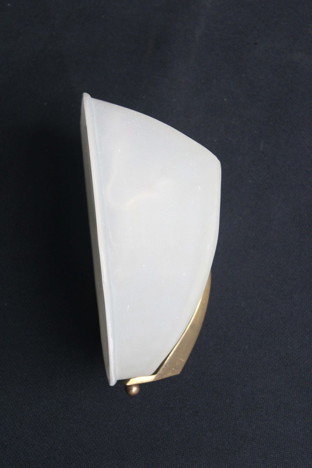 Italian Wall Lamp In Glass And Brass Geometric Shape Arredoluce Style photo Lighting