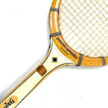 photo furniture 1960s Spalding Pancho Gonzales Tennis Racket With Press