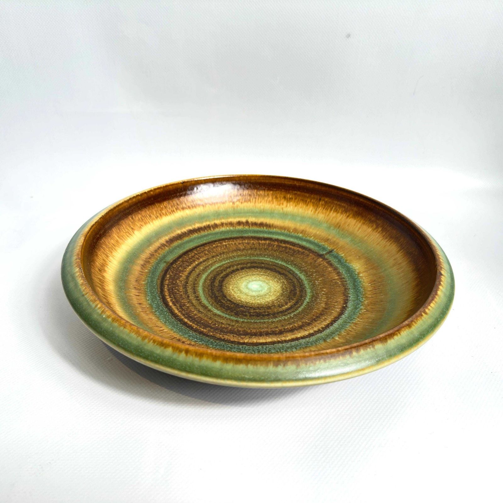 Scandinavische Mid-Century Keramische Schaal van Höganäs Keramik – Bruin-Groene Glazuur, jaren 1970 photo Woonaccessoires