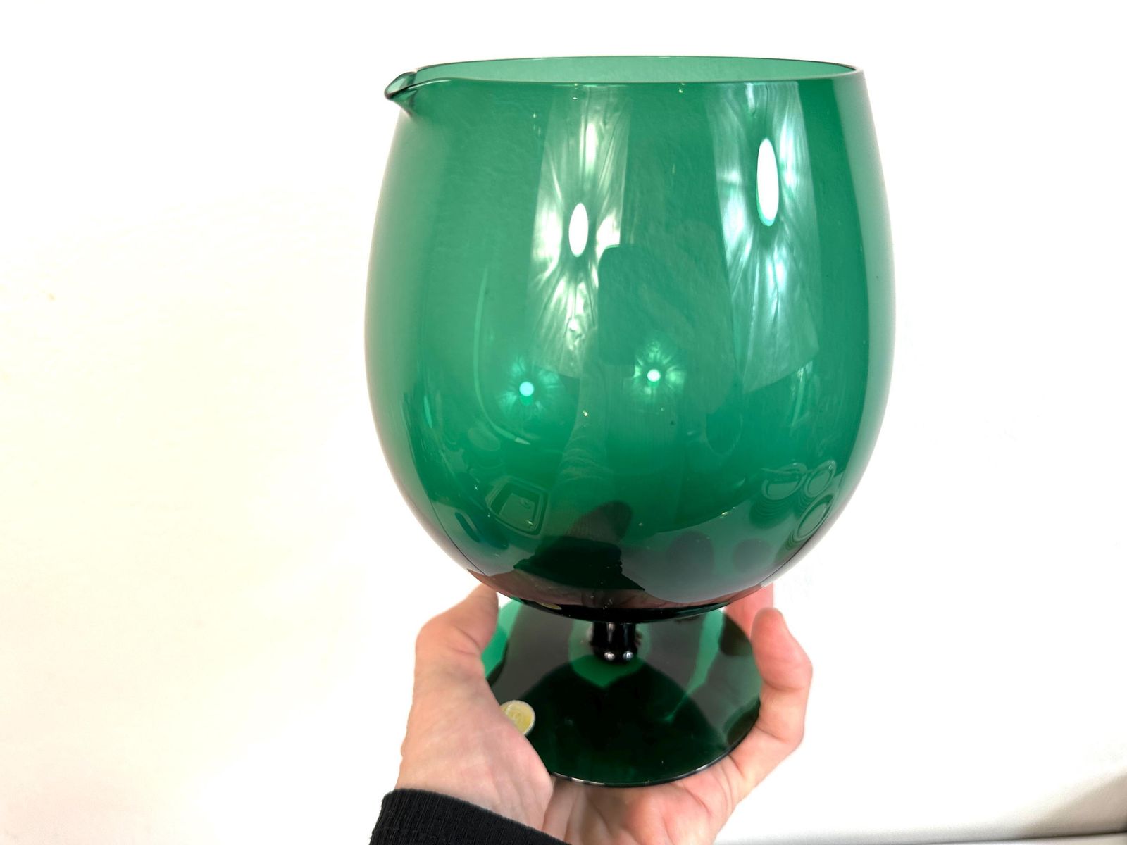 photo for sale Large Green Balloon Brandy Glass Vase – 1960s/70s
