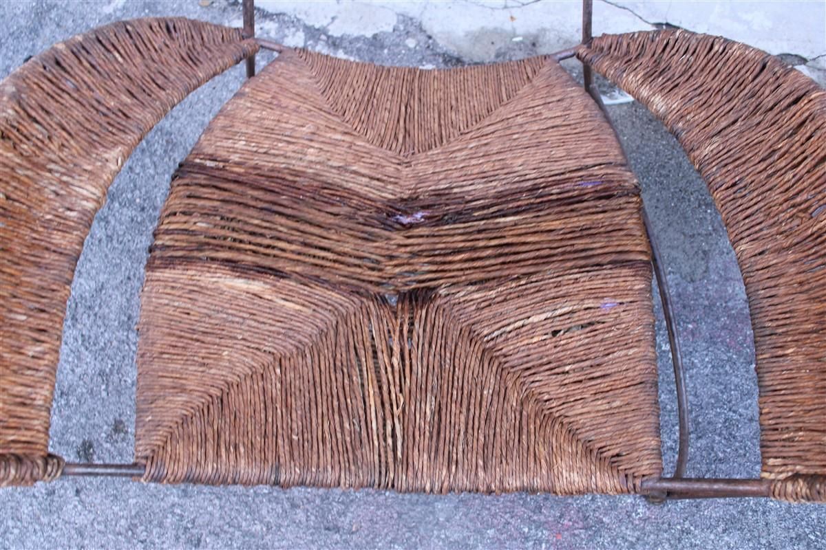 photo furniture Pair Of Tom Dixon Banana Metal And Straw Cap Armchairs Italy 1980