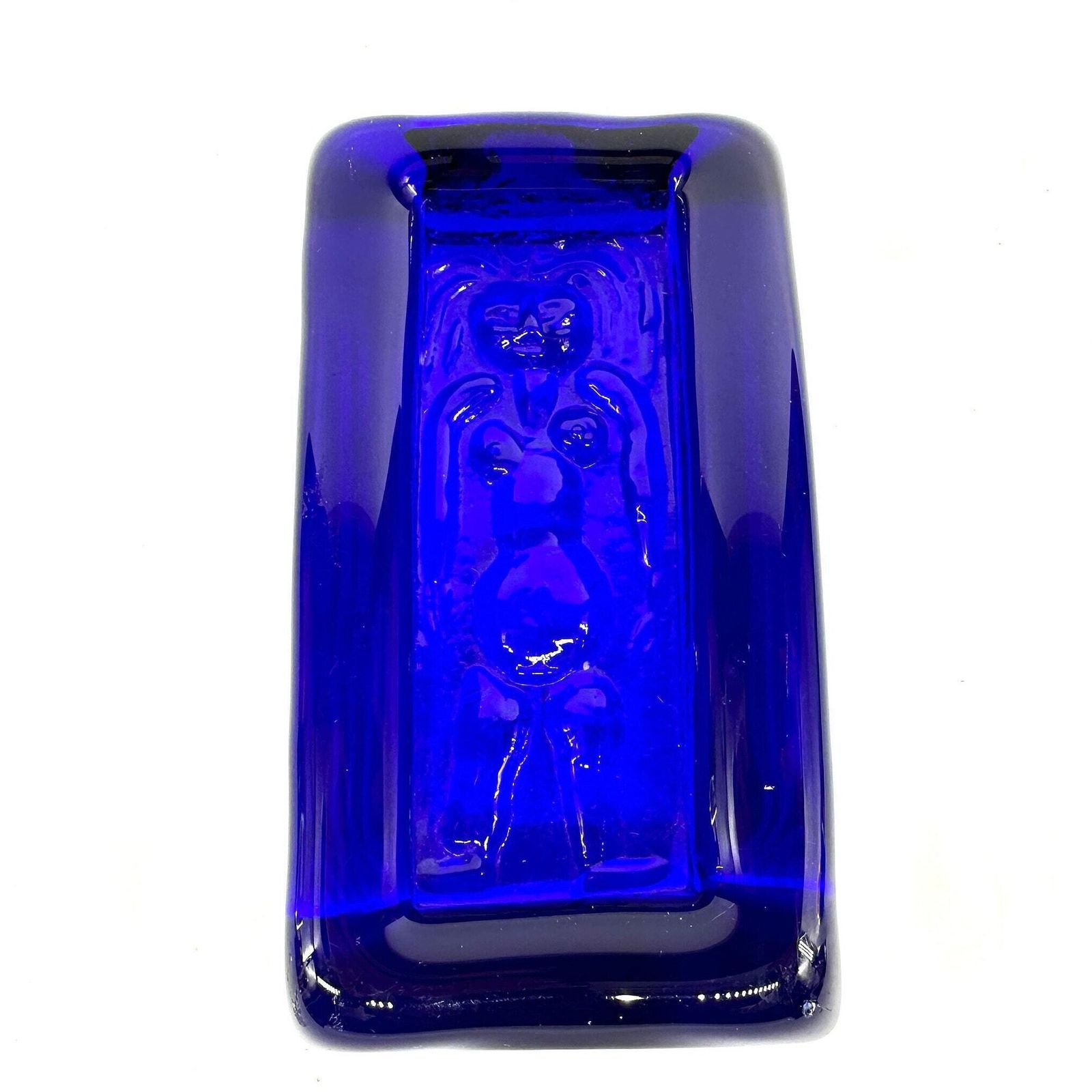Scandinavian Art Glass – Erik Höglund For Kosta Boda, Cobalt Blue Nude Design photo vintage