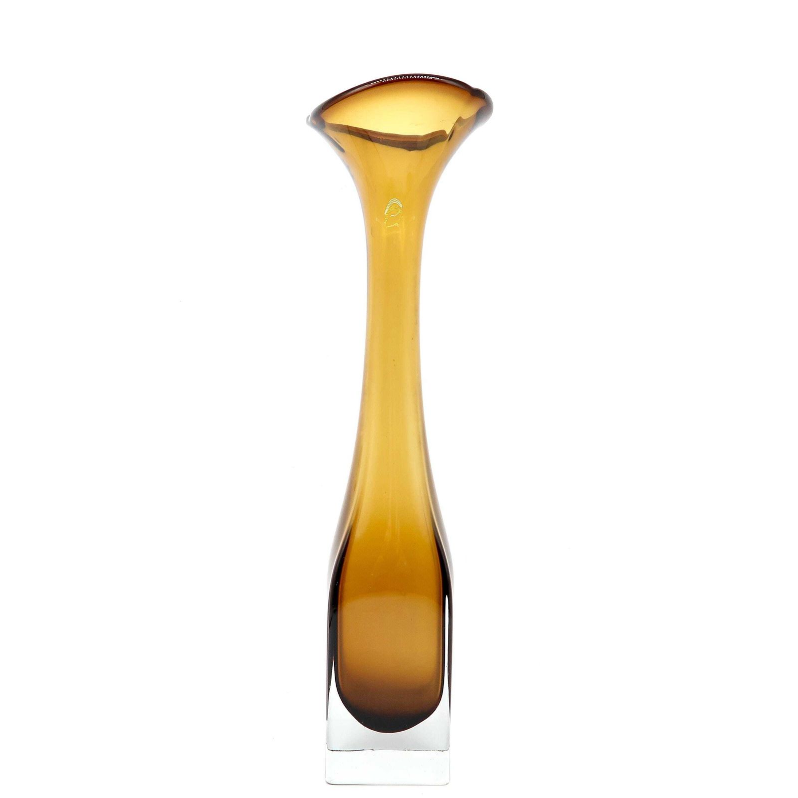Scandinavian Art Glass Amber Vase – Bo Borgström For åseda, Sweden, 1960s photo furniture