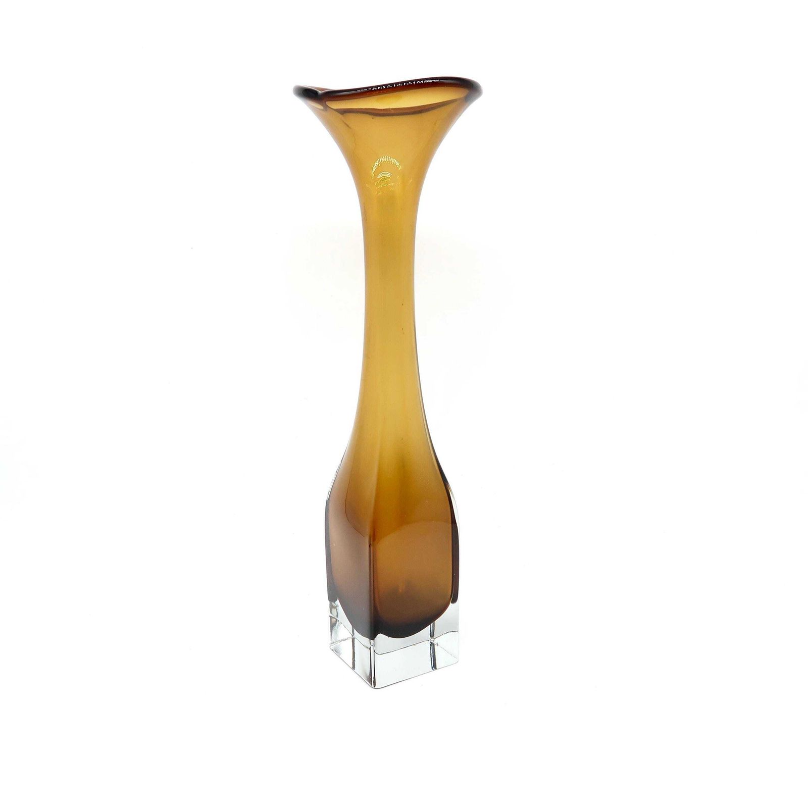 Scandinavian Art Glass Amber Vase – Bo Borgström For åseda, Sweden, 1960s photo Home Decor