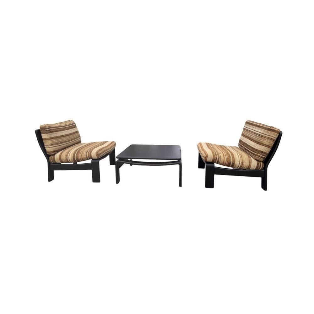 Lounge Set With Coffee Table By Carl Straub, Germany, 1970s, Set Of 3 photo for sale