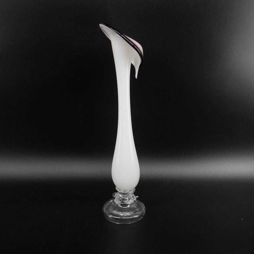Vintage Murano Style Jack In The Pulpit Vase – Hand Blown Art Glass, 1960s photo vintage