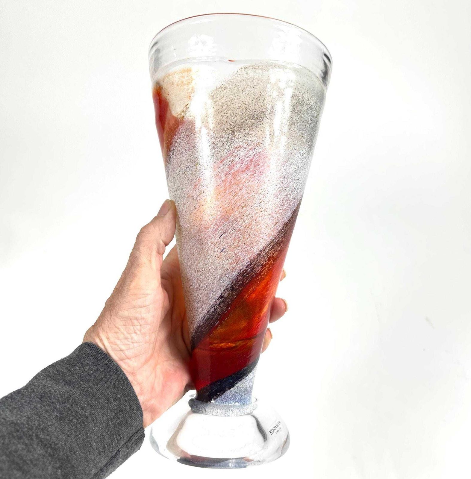 photo furniture Kosta Boda Twister Glass Vase – Kjell Engman Signed & Numbered | Mid Century Modern Decor