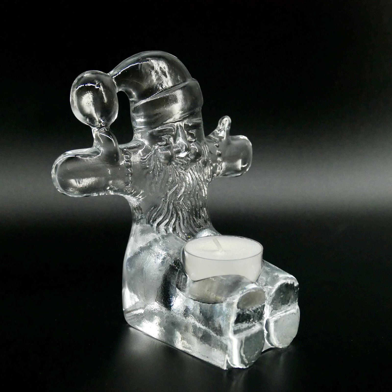 Kosta Boda Santa Candle Holder – Bertil Vallien, 1970s Swedish Christmas Decor photo furniture