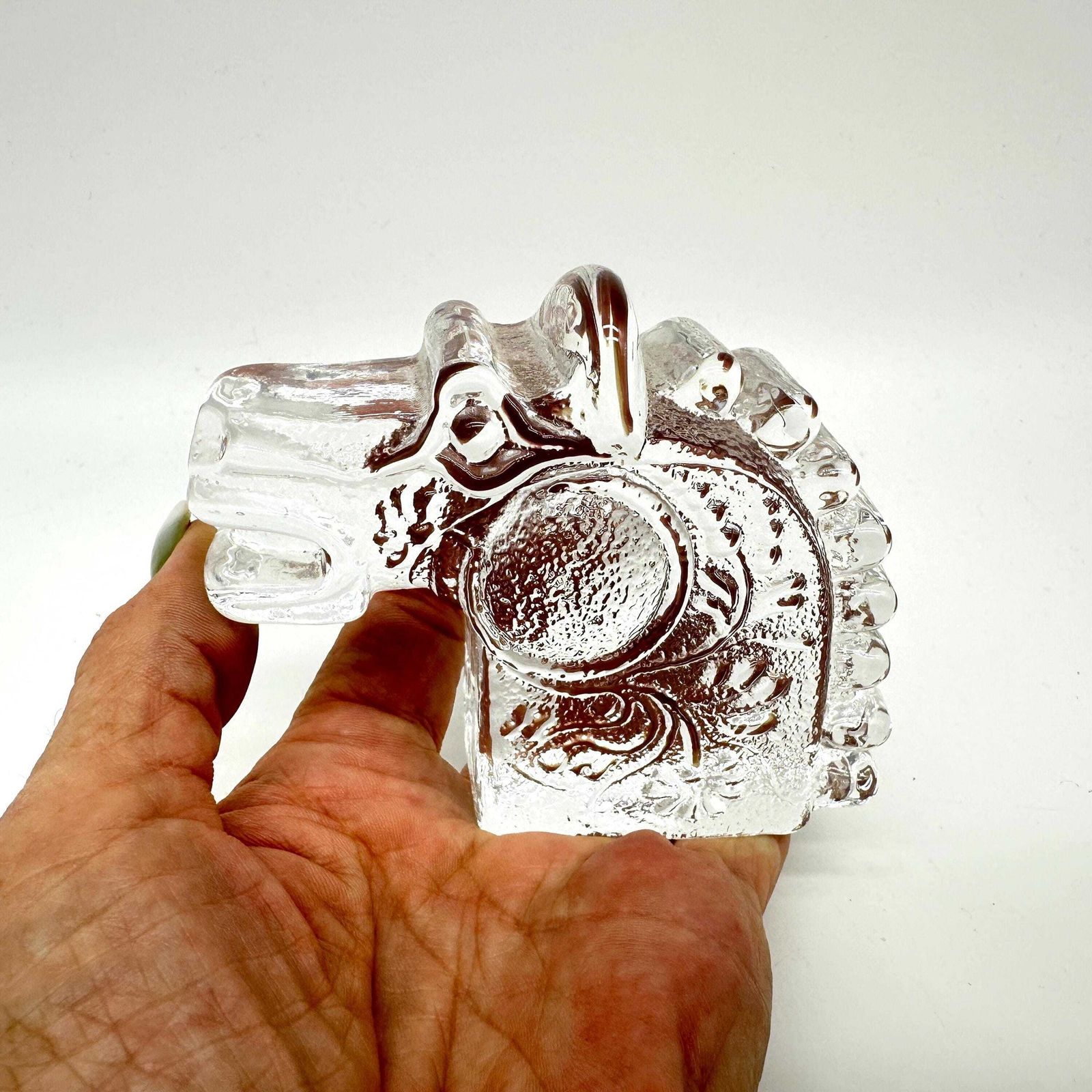 Kosta Boda Art Glass Horse Head: 1960 Bertil Vallien Sculpture photo vintage