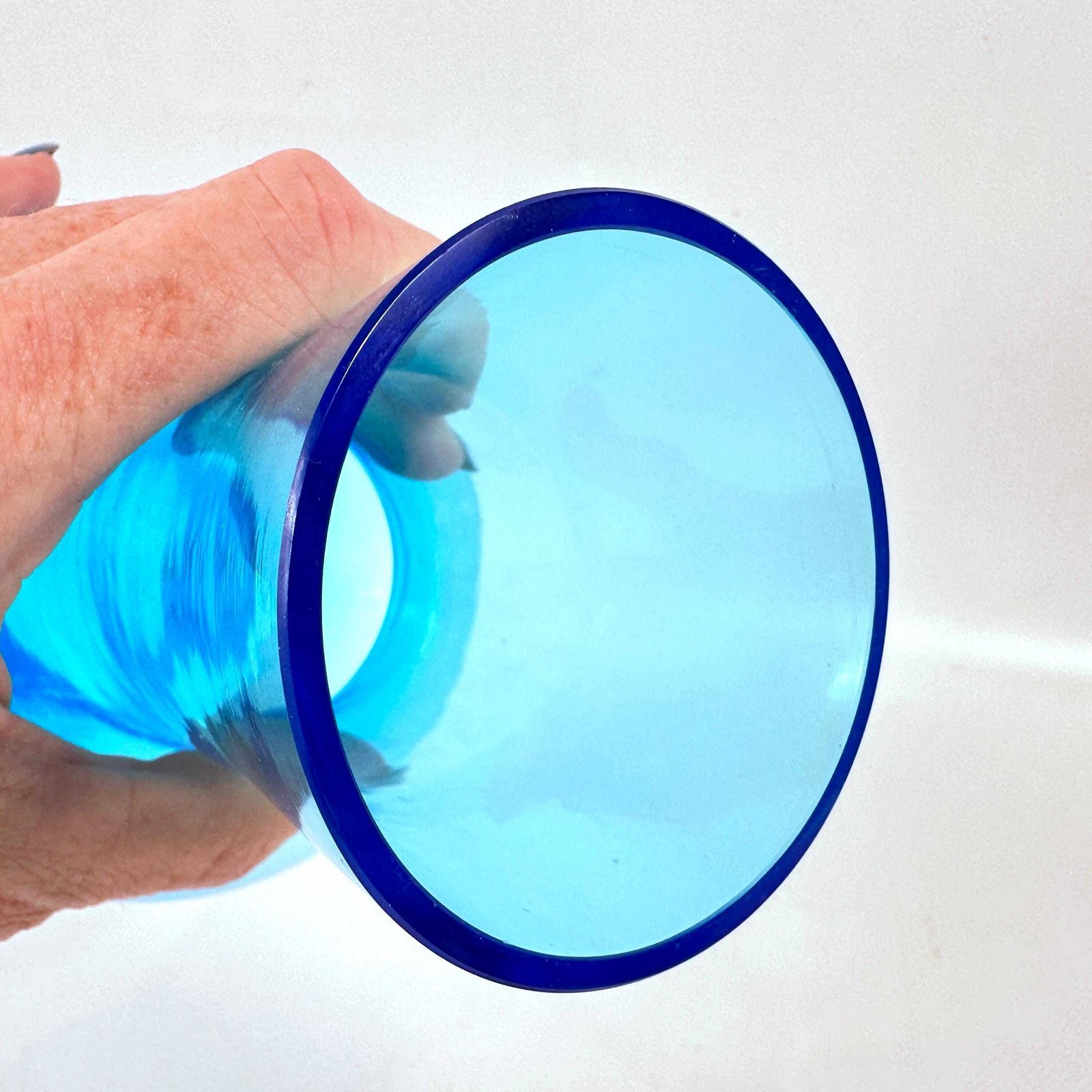 Bo Borgström For åseda – Mid Century Blue Art Glass Vase, Swedish Modern Design, 1960s photo buy