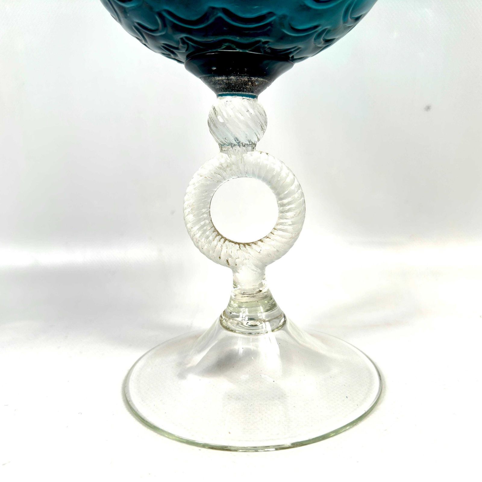 Large Draped Optic Italian Empoli Art Glass Vase, 1950s–60s photo Home Decor