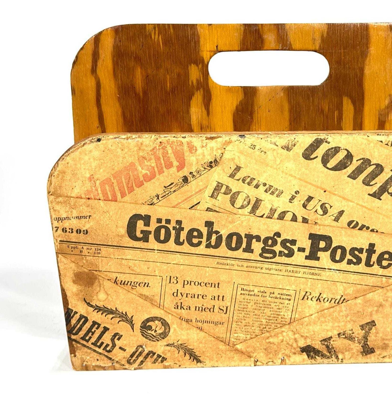 Upcycled 1950s Swedish Newspaper Magazine Rack Mid Century Retro Storage photo buy