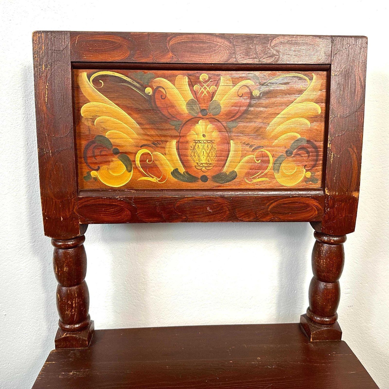 Antique Swedish Dining Chairs – Hand Painted Folk Art Chairs, Early 20th Century photo vintage