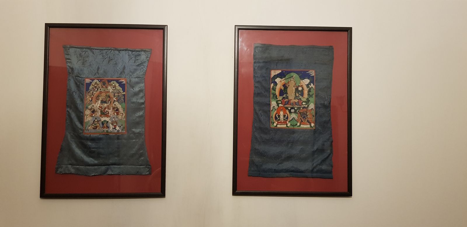 Pair Of Vintage Tibetan Thangka Paintings Framed photo 585.0