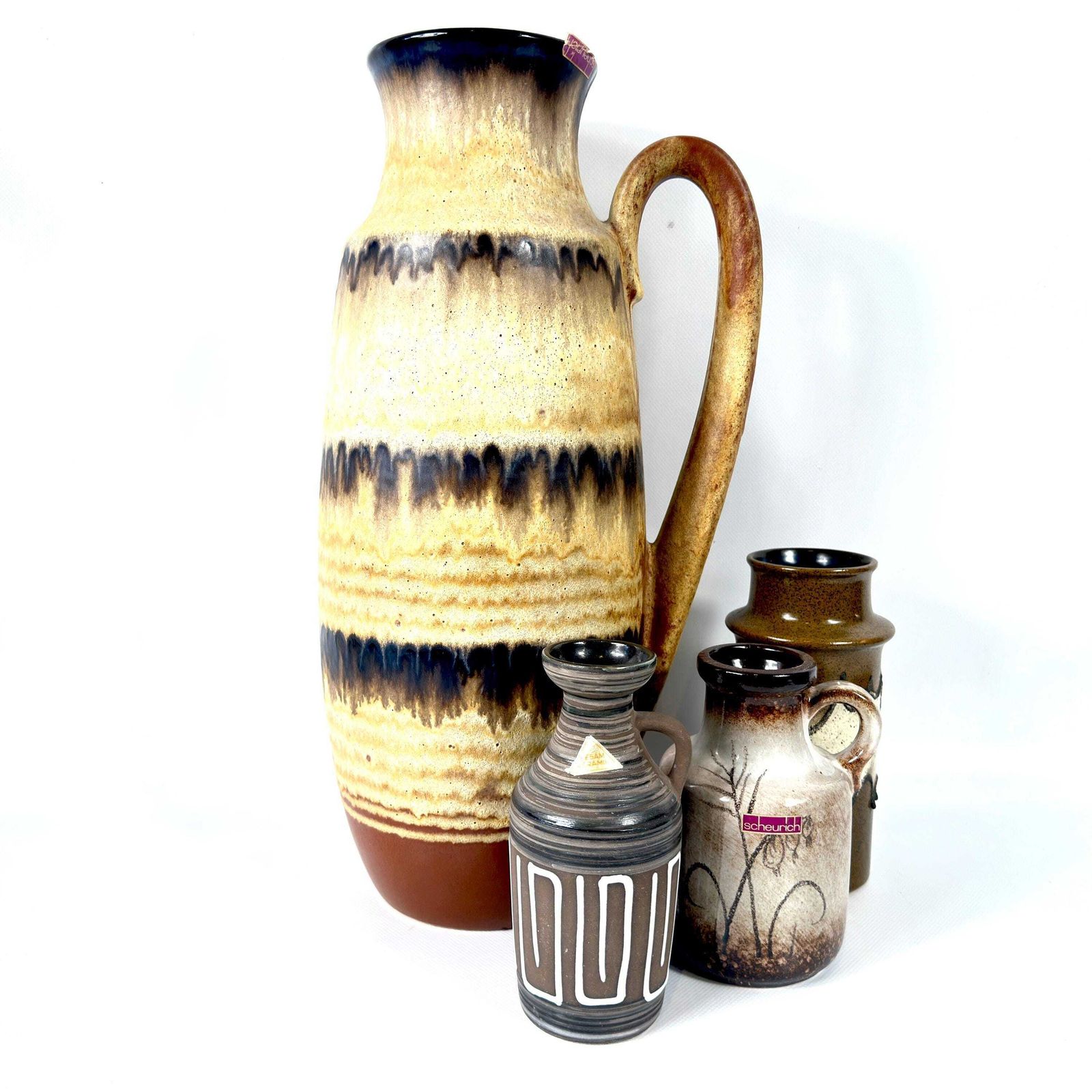 Mid Century Scheurich Pottery Vase – 1960s German Floor Jug, 47 Cm