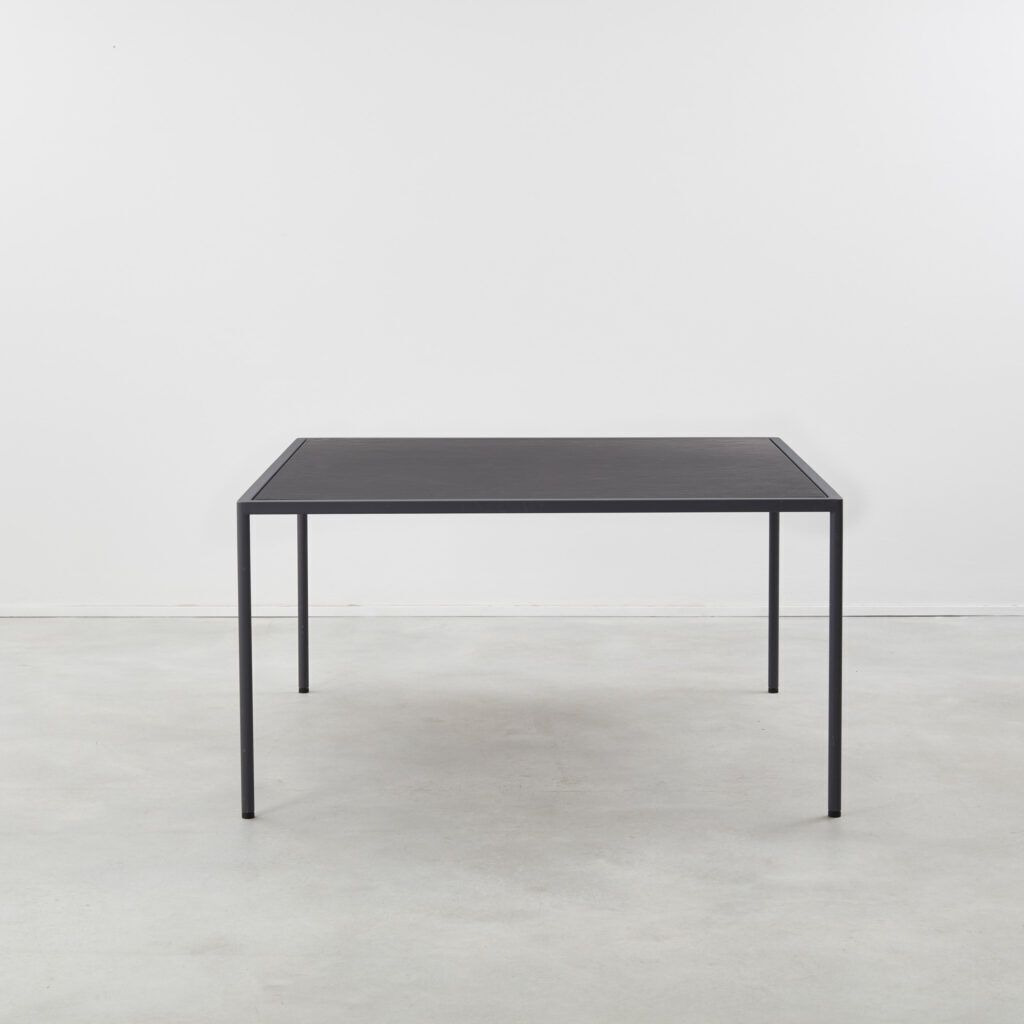 Jonas Bohlin Dining Table In Metal And Leather Sweden, Late 20th Century photo furniture