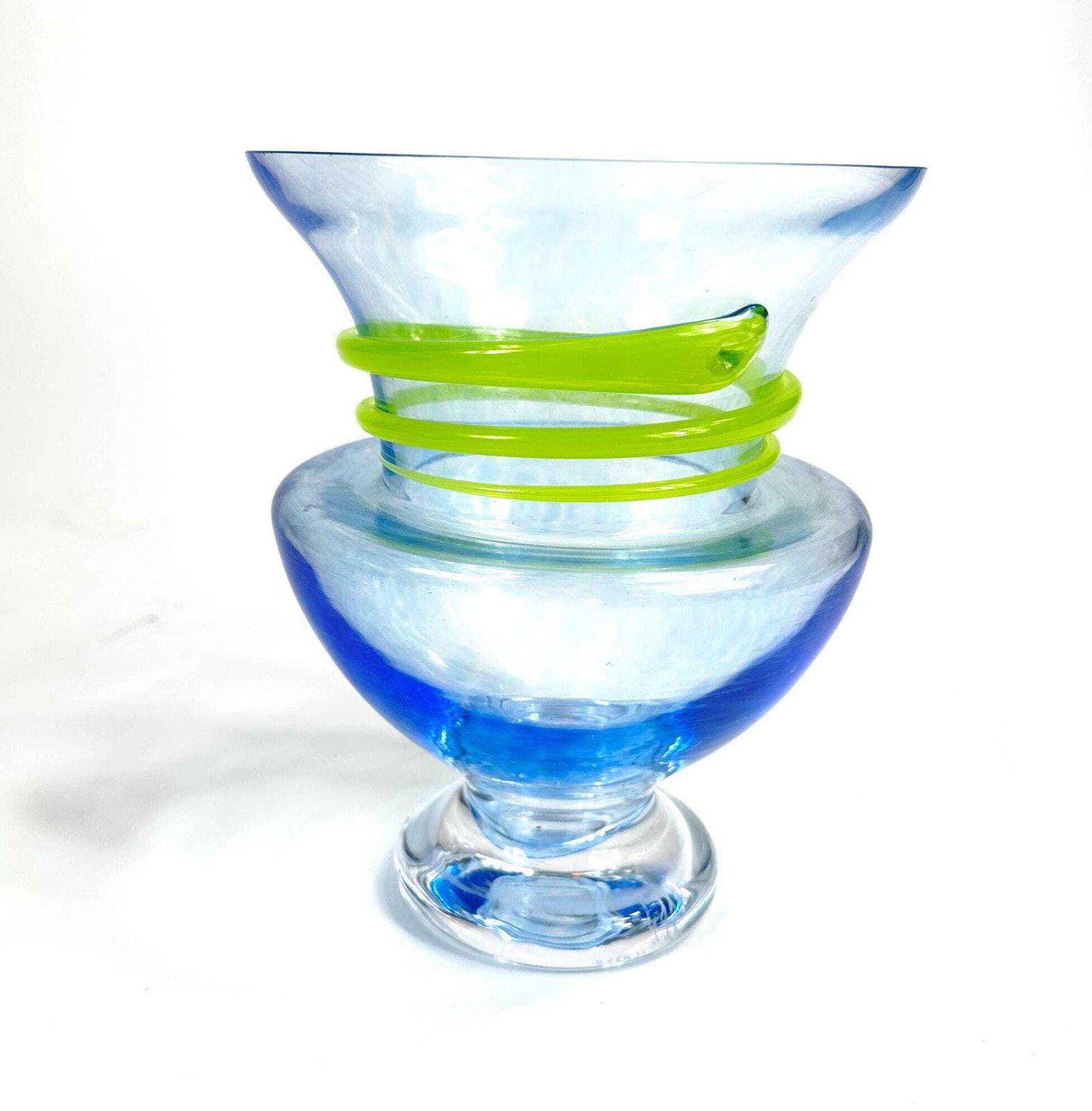 Kosta Boda Monica Backström Glass Vase,  Mid Century 'Serpent' Series photo vintage