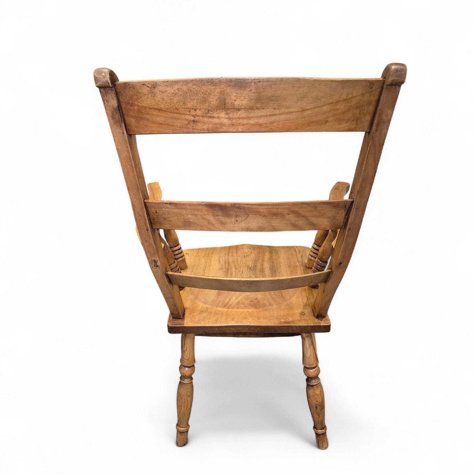 Antique 19th Century Elm Ladder Back Armchair – Country Farmhouse Style photo buy