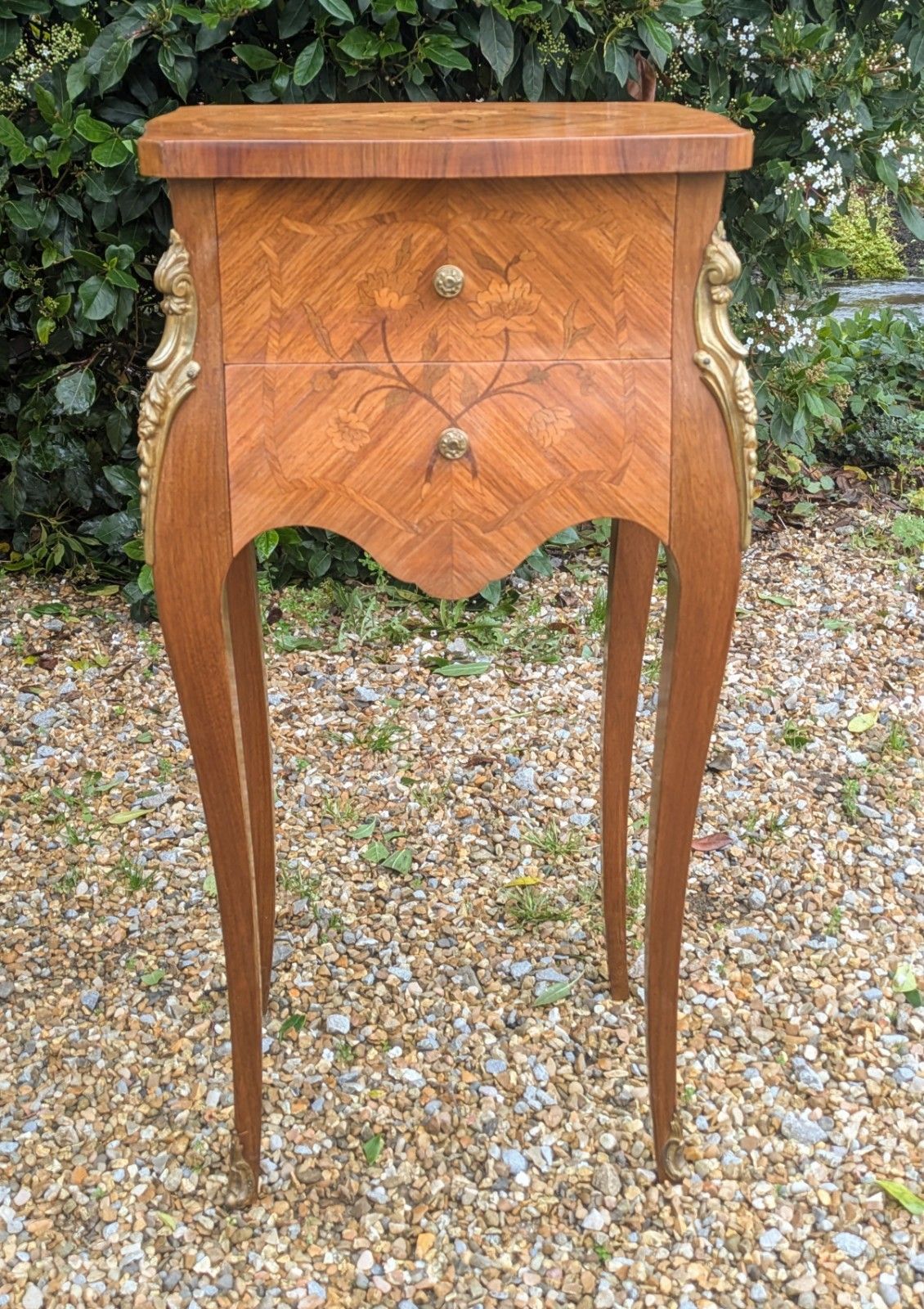Pair Antique French Bedside Cabinets Inlaid Kingwood photo vinterior