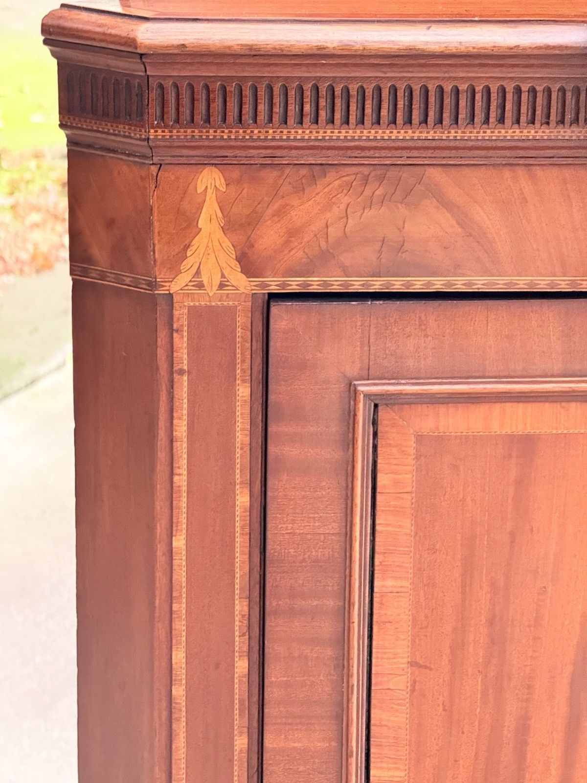 Rare Edwards & Roberts For Thomas Agnew & Sons Mahogany Inlaid Corner Cabinet photo vintage