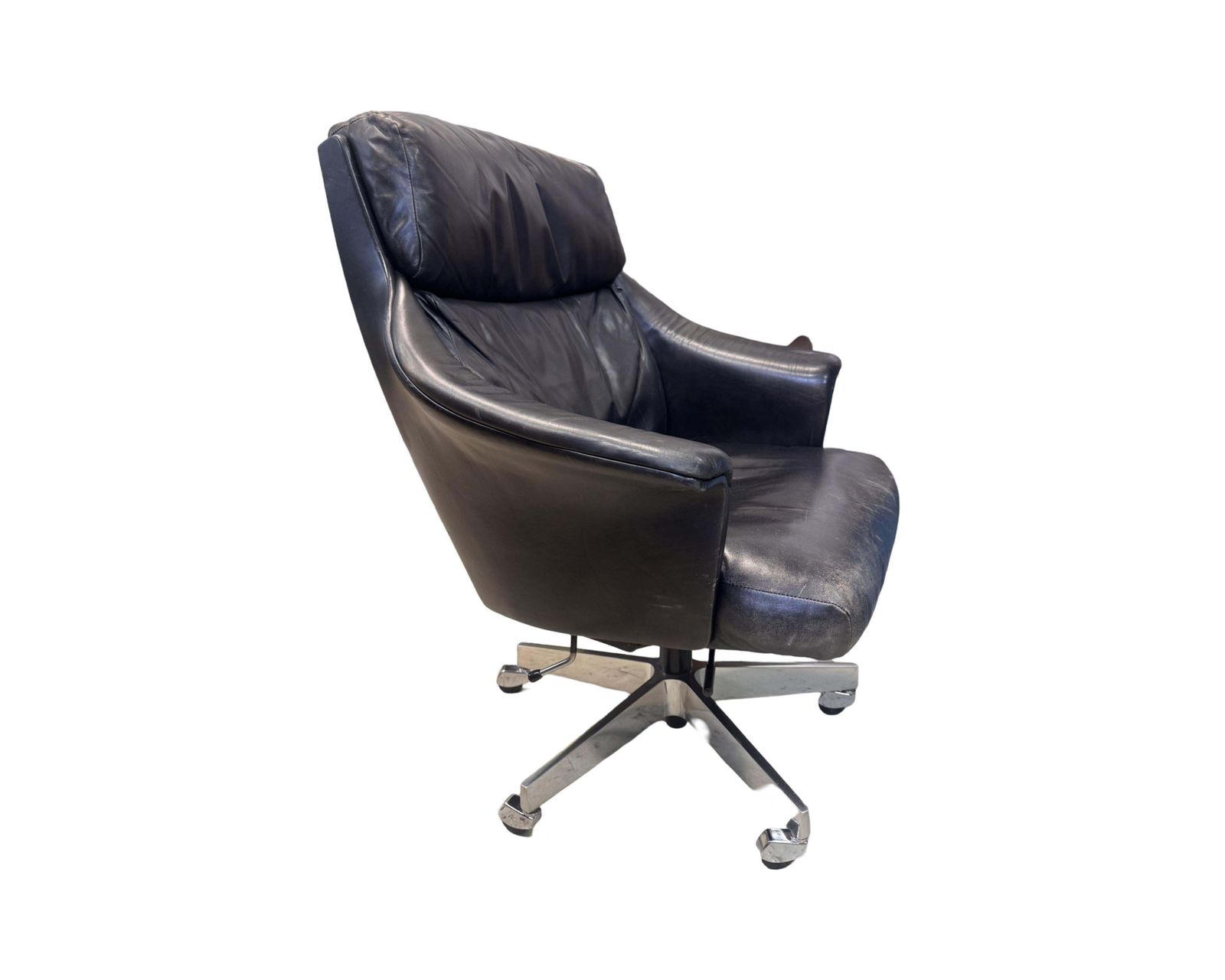 7101 Leather Swivel Lounge Chair By Martin Stoll For Giroflex, 1960s photo Furniture