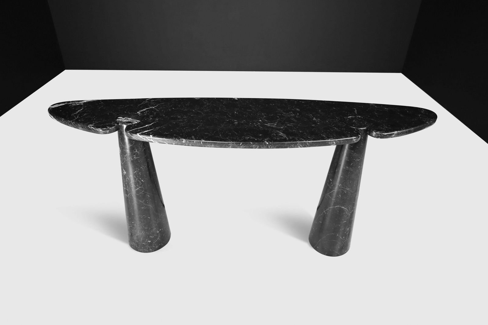Angelo Mangiarotti For Skipper Black Marquina Marble "Eros" Console, Italy 1970s photo for sale