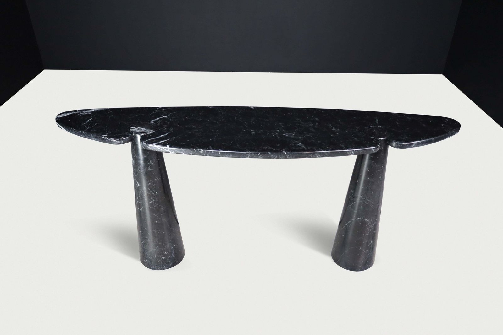 Angelo Mangiarotti For Skipper Black Marquina Marble "Eros" Console, Italy 1970s photo buy
