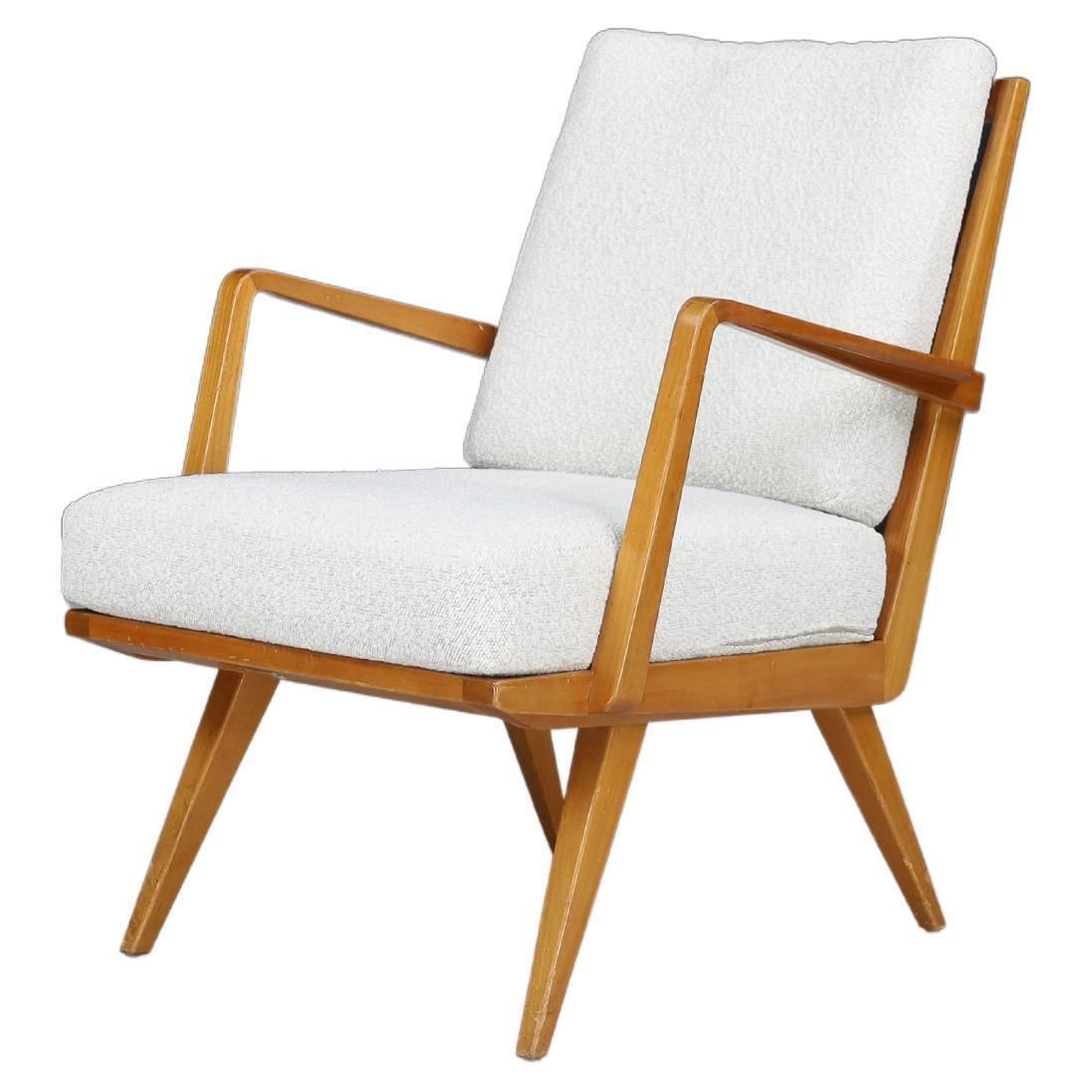 Walter Knoll "Antimott" Lounge Chair With Bouclé Cushions Germany, 1950s