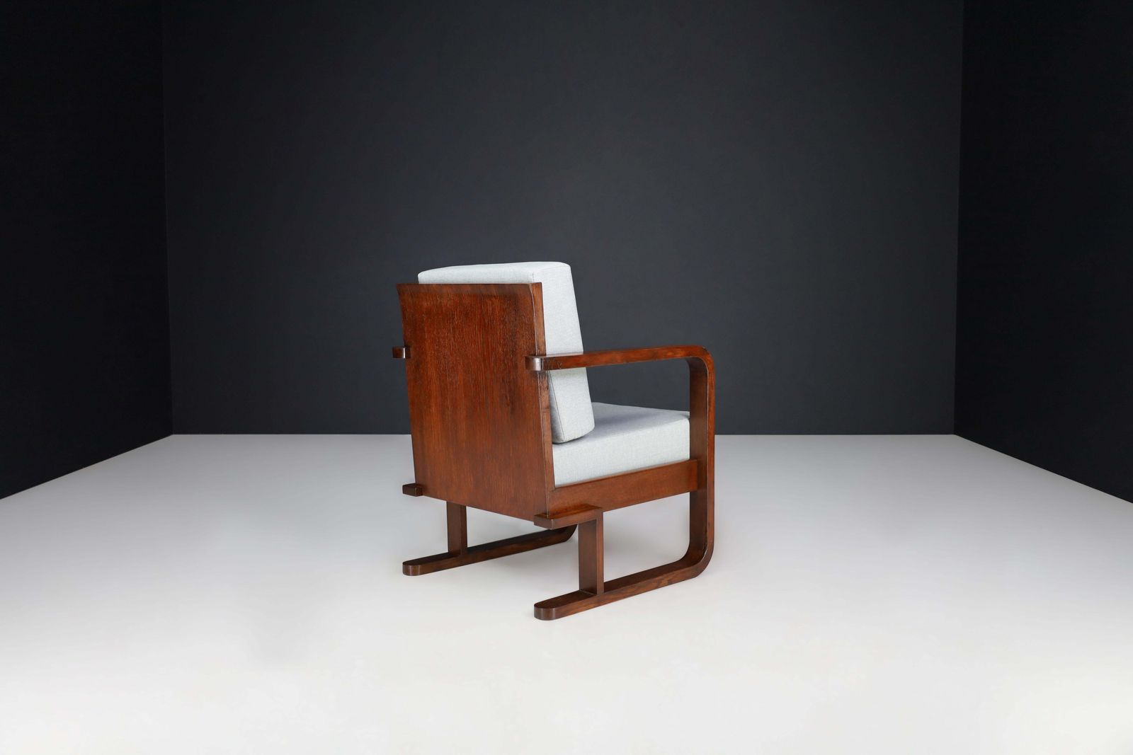 photo for sale Art Deco Armchairs In Oak Bentwood And New Upholstery, Austria 1930