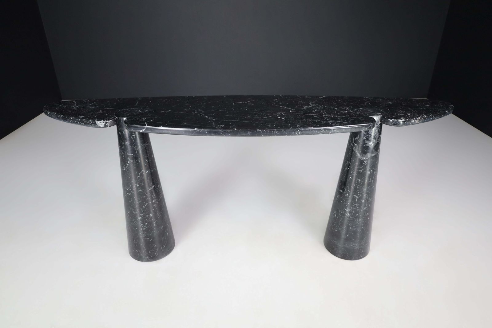 Angelo Mangiarotti For Skipper Black Marquina Marble "Eros" Console, Italy 1970s photo for sale
