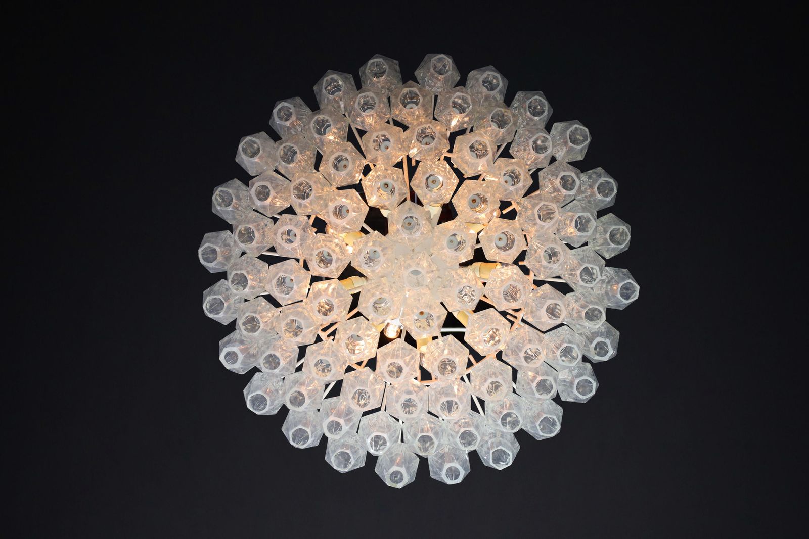 Midcentury Carlo Scarpa Poliedri Chandelier For Venini, Murano, Italy, 1960s photo vinterior
