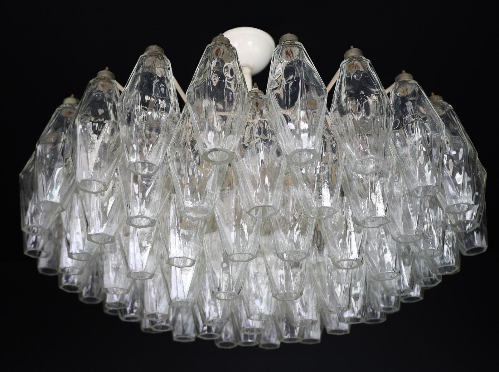 photo for sale Midcentury Carlo Scarpa Poliedri Chandelier For Venini, Murano, Italy, 1960s