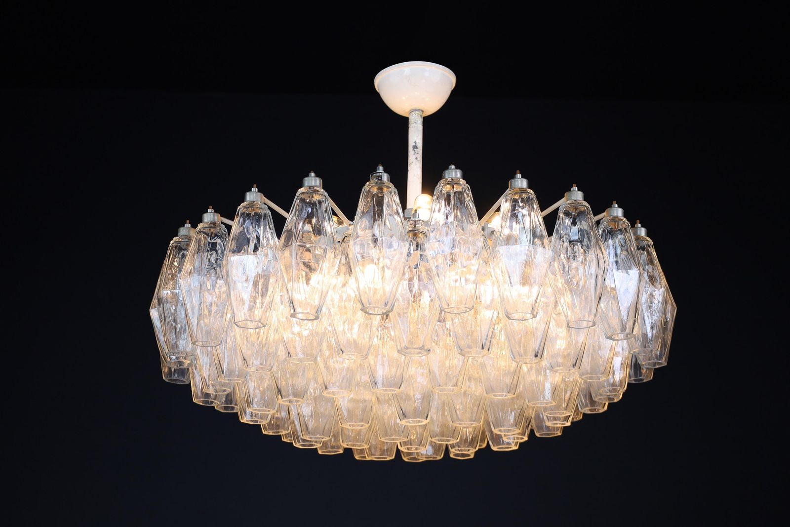 6623.0 Midcentury Carlo Scarpa Poliedri Chandelier For Venini, Murano, Italy, 1960s photo