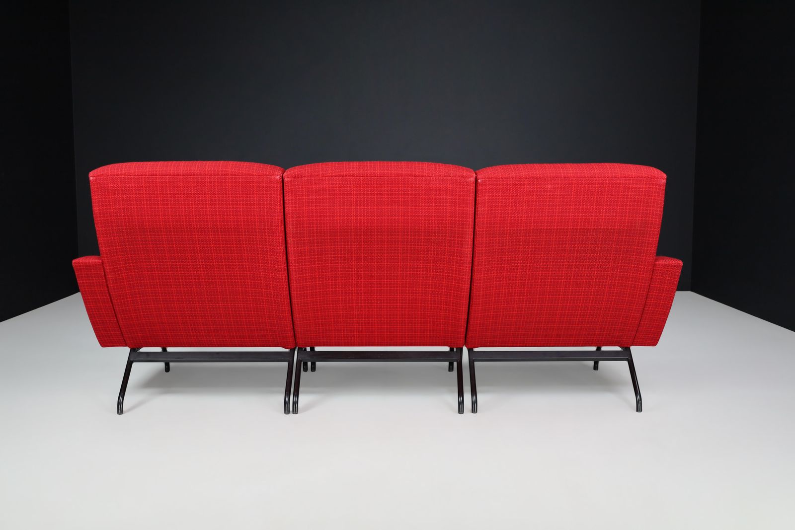 Joseph André Motte Sectional Sofa Seat In Red Original Upholstery France, 1950s photo 10685.0