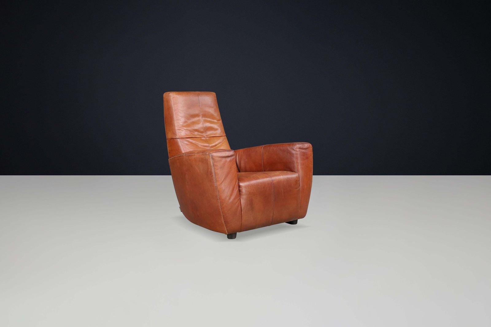 Vintage Gerard Van Den Berg Leather Lounge Chair, The Netherlands, 1970s photo furniture