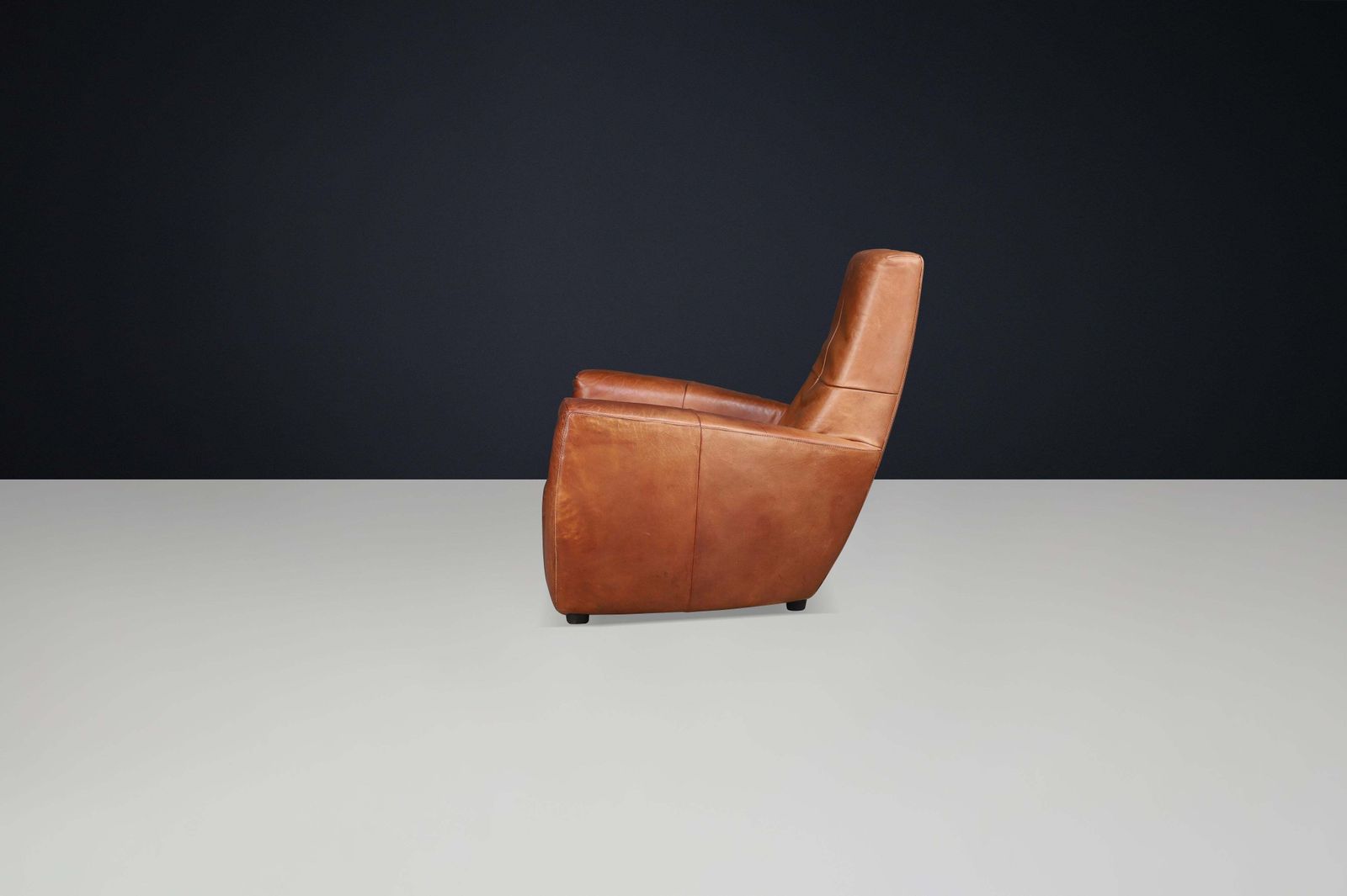 Vintage Gerard Van Den Berg Leather Lounge Chair, The Netherlands, 1970s photo Furniture