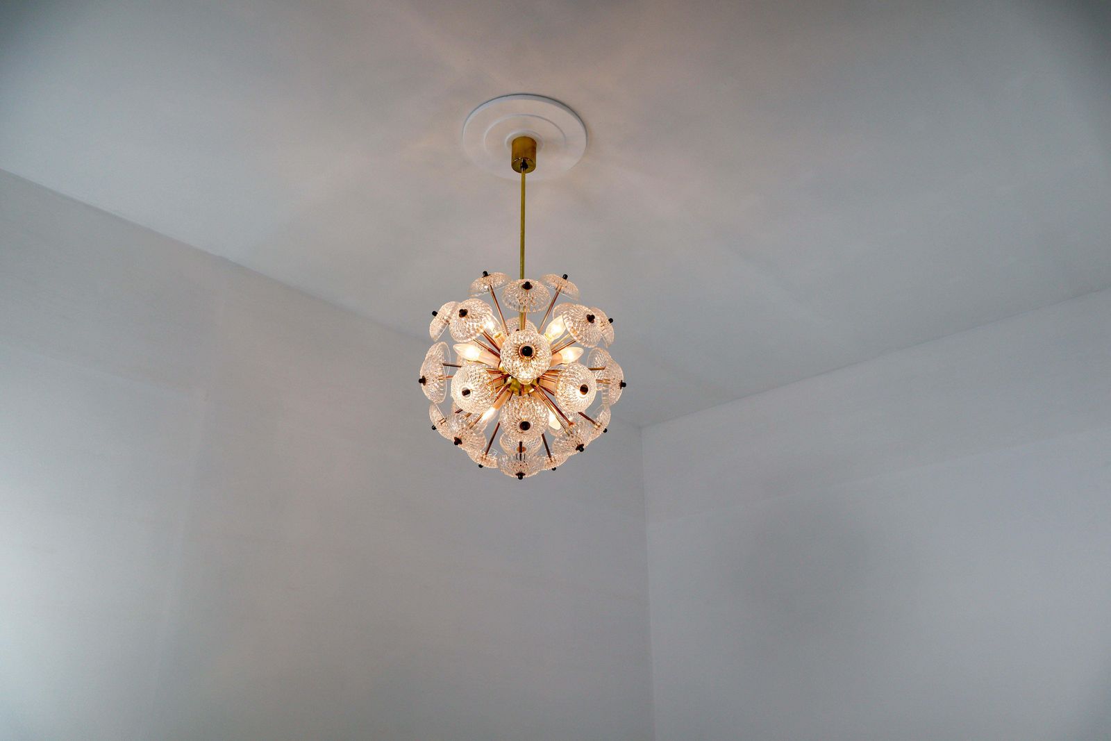 photo furniture Large Set Midcentury Brass Floral Chandeliers In The Style Of Emil Stejnar