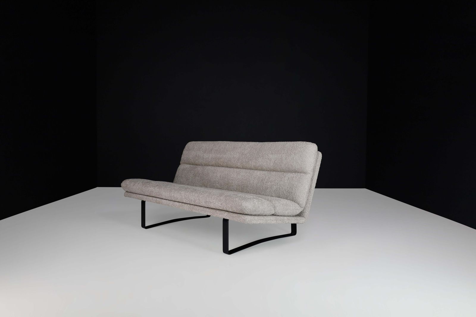 C684 Sofa By Kho Liang Ie For Artifort In Bouclé Upholstery The Netherlands 1968 photo vintage