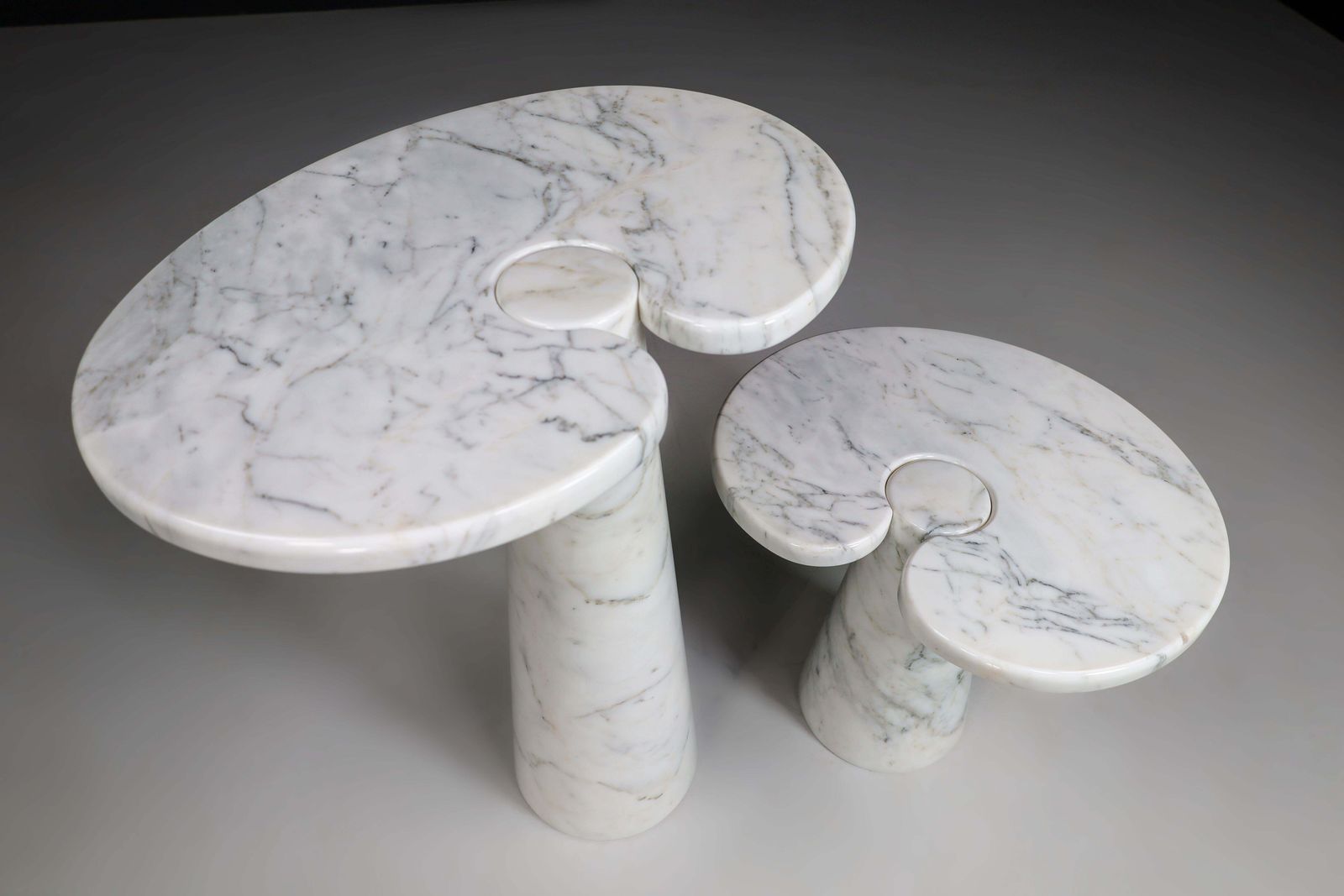 White Carrara Marble Console Tables Model ''Eros'' By Angelo Mangiarotti Italy photo furniture