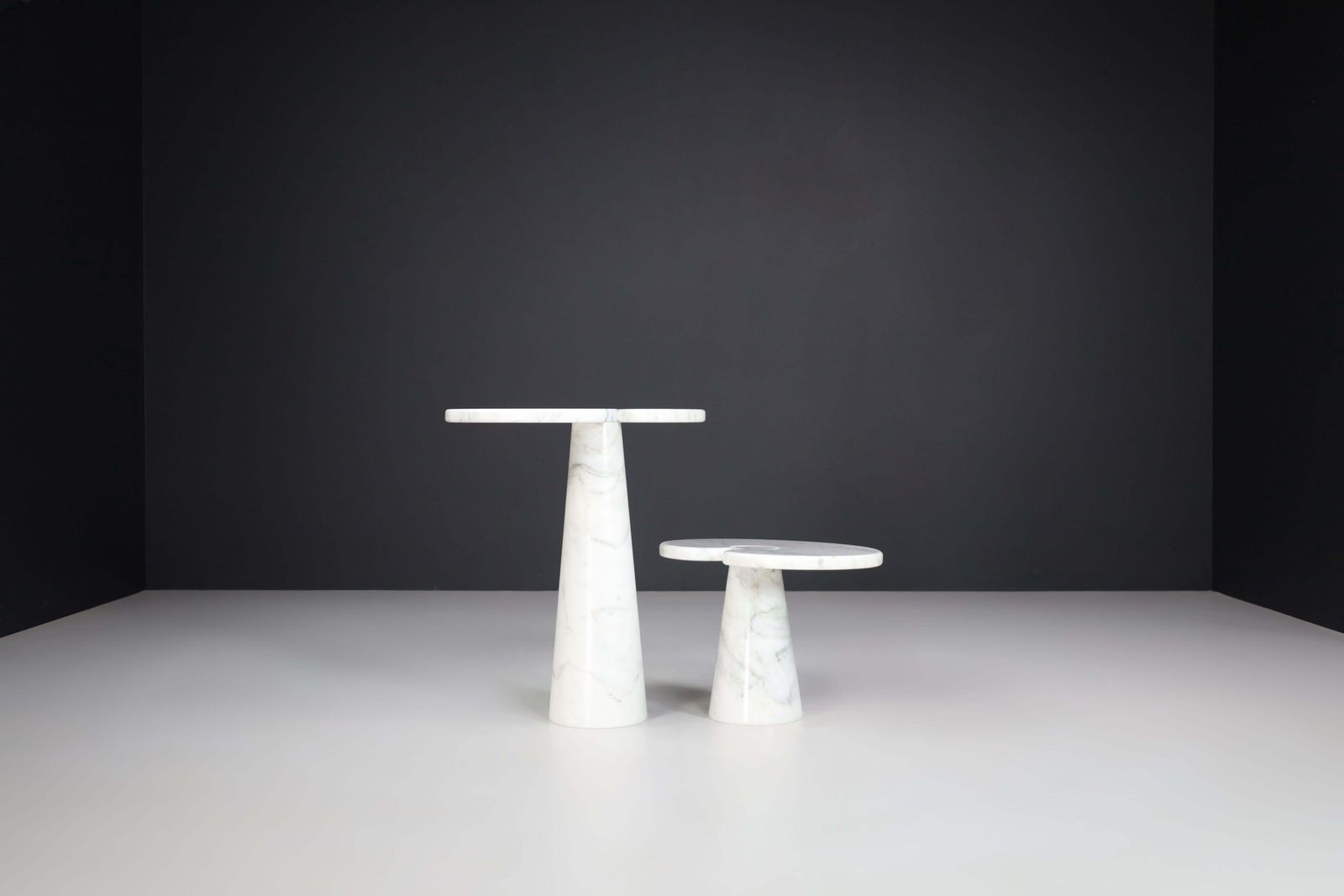 White Carrara Marble Console Tables Model ''Eros'' By Angelo Mangiarotti Italy photo vintage