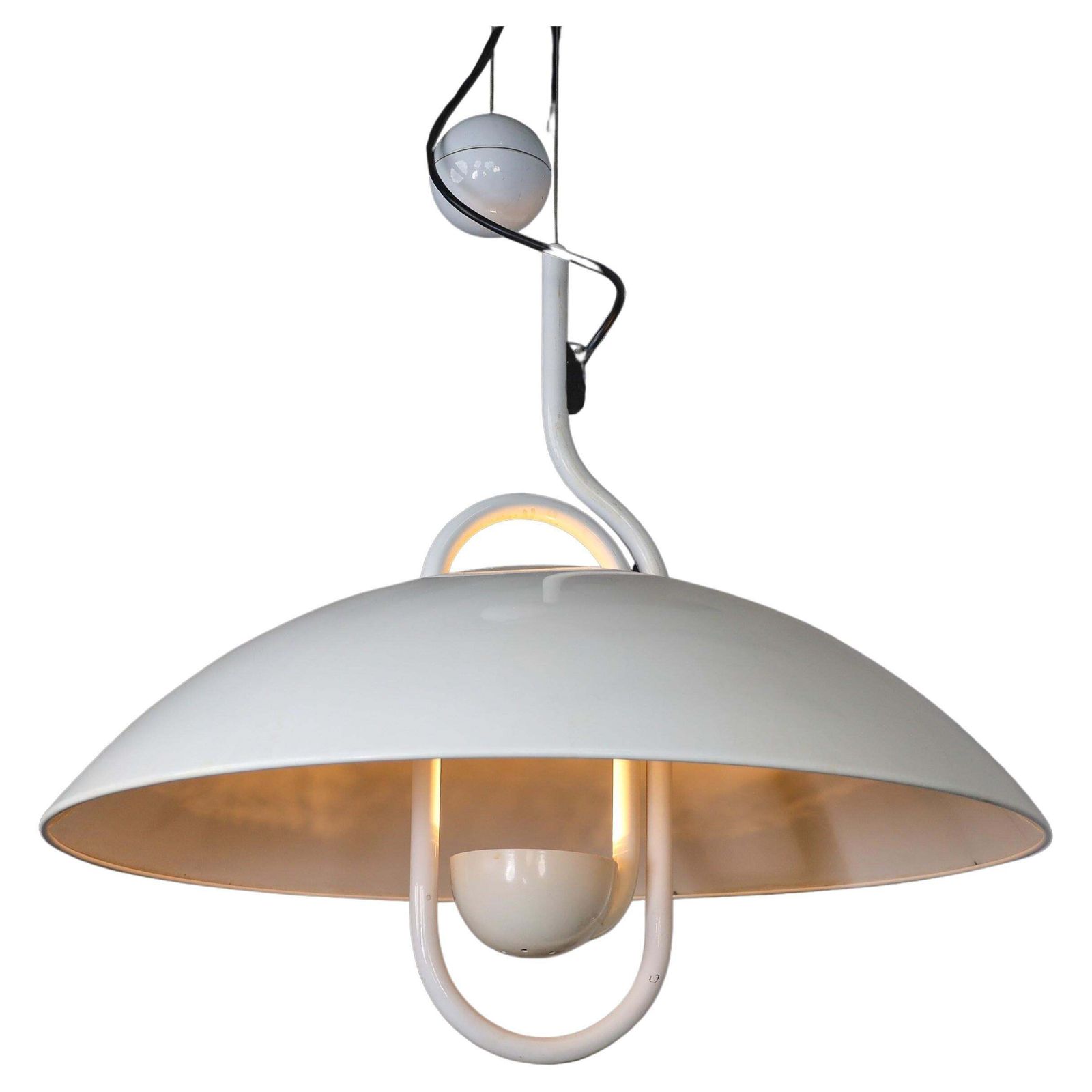Modern Elio Martinelli For Martinelli Luce Moon Dome Metal Pendant Lamp 1980