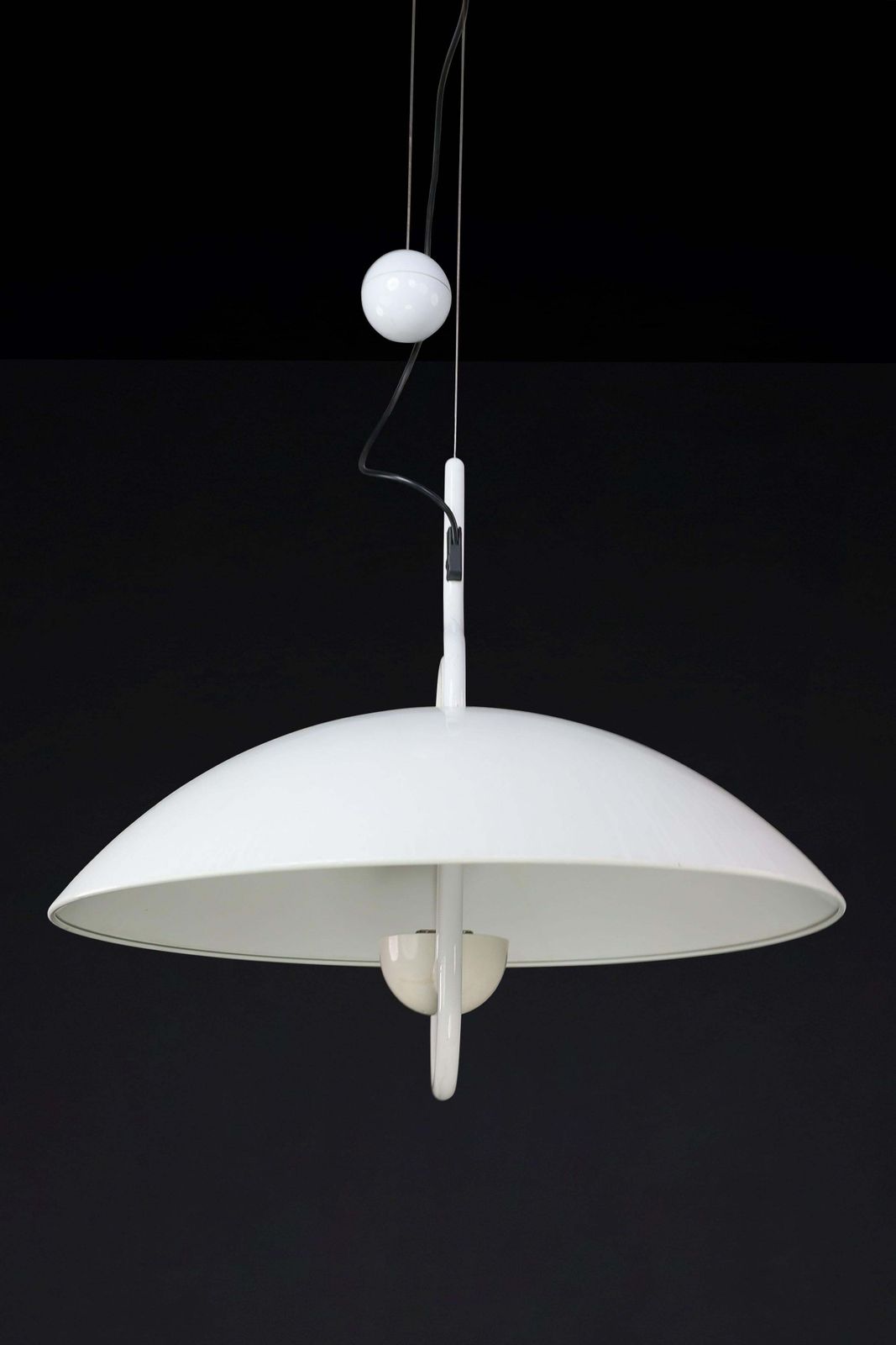 Modern Elio Martinelli For Martinelli Luce Moon Dome Metal Pendant Lamp 1980 photo vinterior