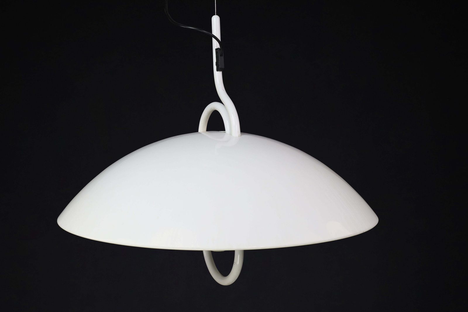 Lighting Modern Elio Martinelli For Martinelli Luce Moon Dome Metal Pendant Lamp 1980 photo