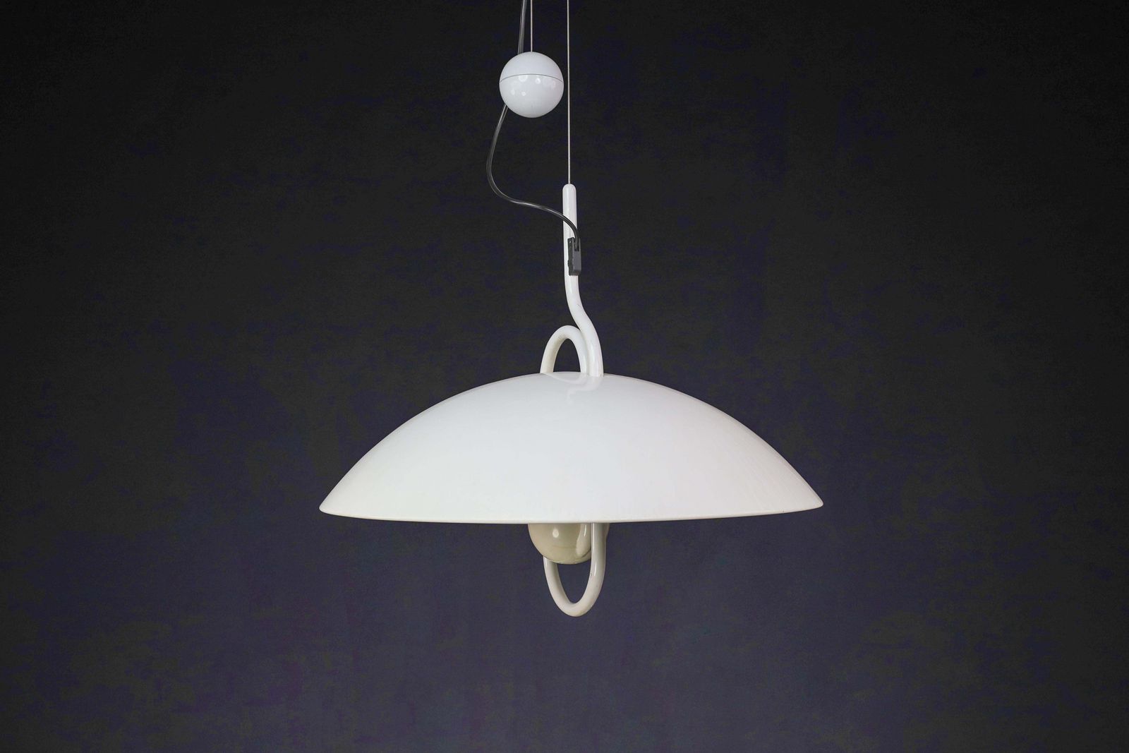 3218.0 Modern Elio Martinelli For Martinelli Luce Moon Dome Metal Pendant Lamp 1980 photo