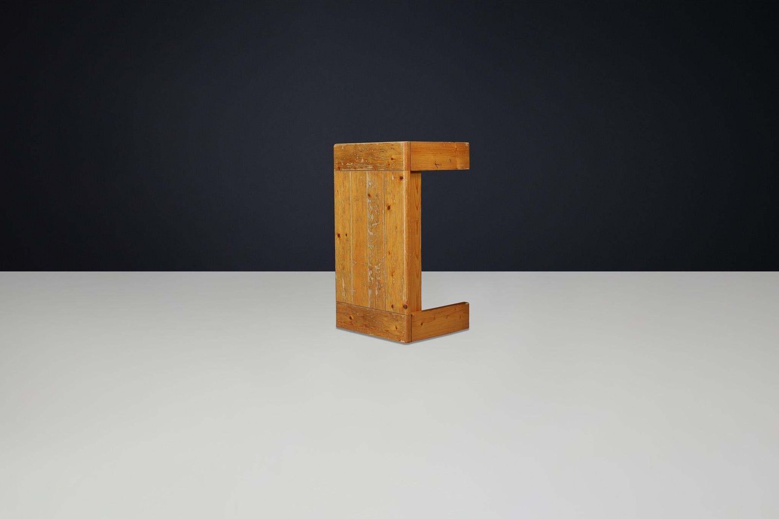 Furniture Mid Century Modern Charlotte Perriand “Les Arcs” Coffee Table In Pine photo